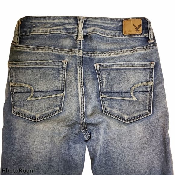 AMERICAN Eagle Distressed Hi Rise Jeans Stretch 0 - Picture 4 of 6
